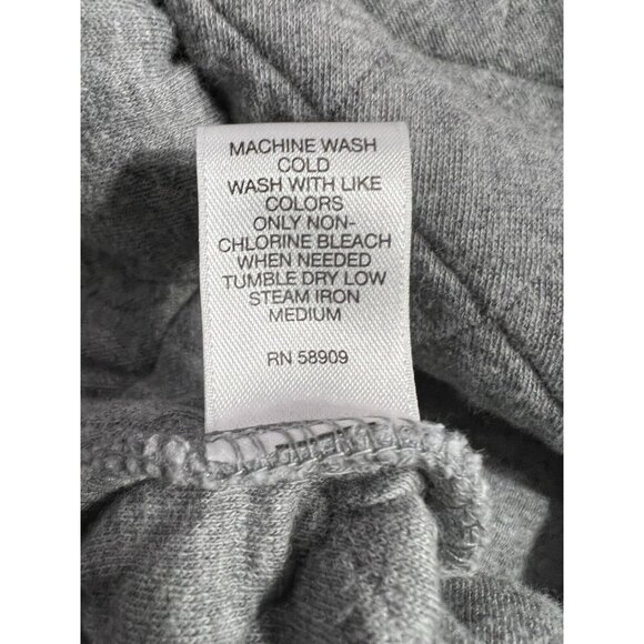 Cremieux Men Quilted Pullover Sweater Sweatshirt M Gray Quarter Snap Mock Neck - Picture 8 of 8